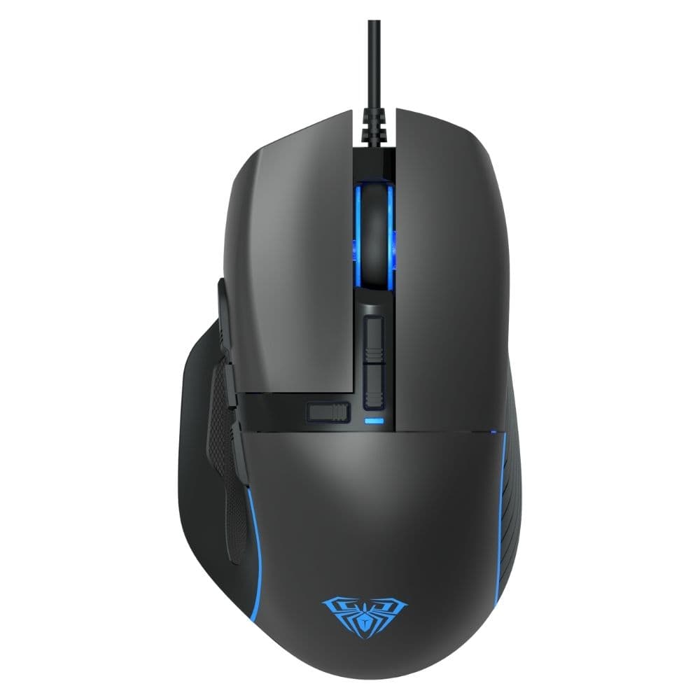 Aula F808 RGB Optical Wired Gaming Mouse with 4-Speed DPI, USB Computer Mouse for PC, Laptop, Black
