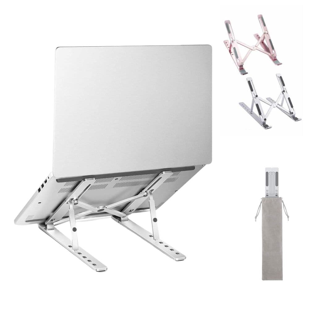 Maro Aluminum Foldable Laptop Stand Portable, 6 Adjustable Heights Tablet Computer Stand