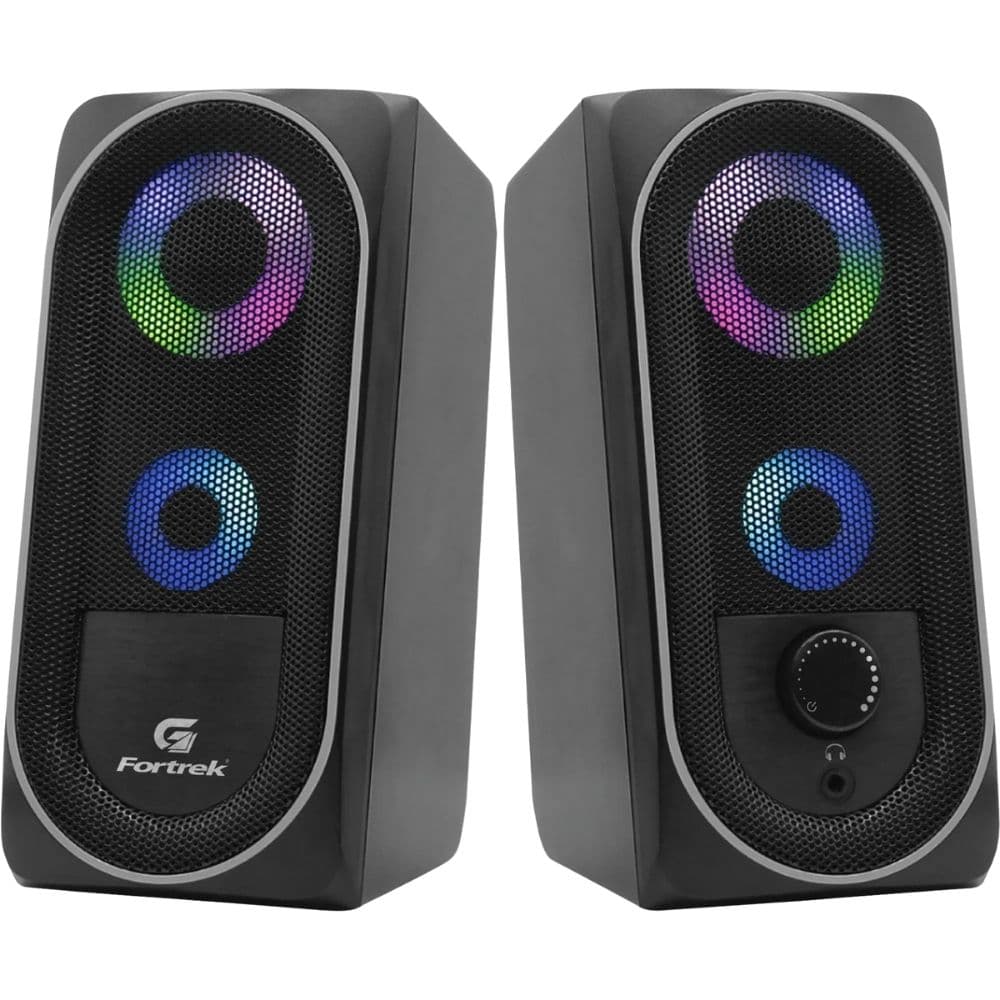 Fortrek PC Gaming Speakers with 360 Stereo Sound, PC Computer Stereo Speaker USB Powered with a 3.5mm Connector, Black