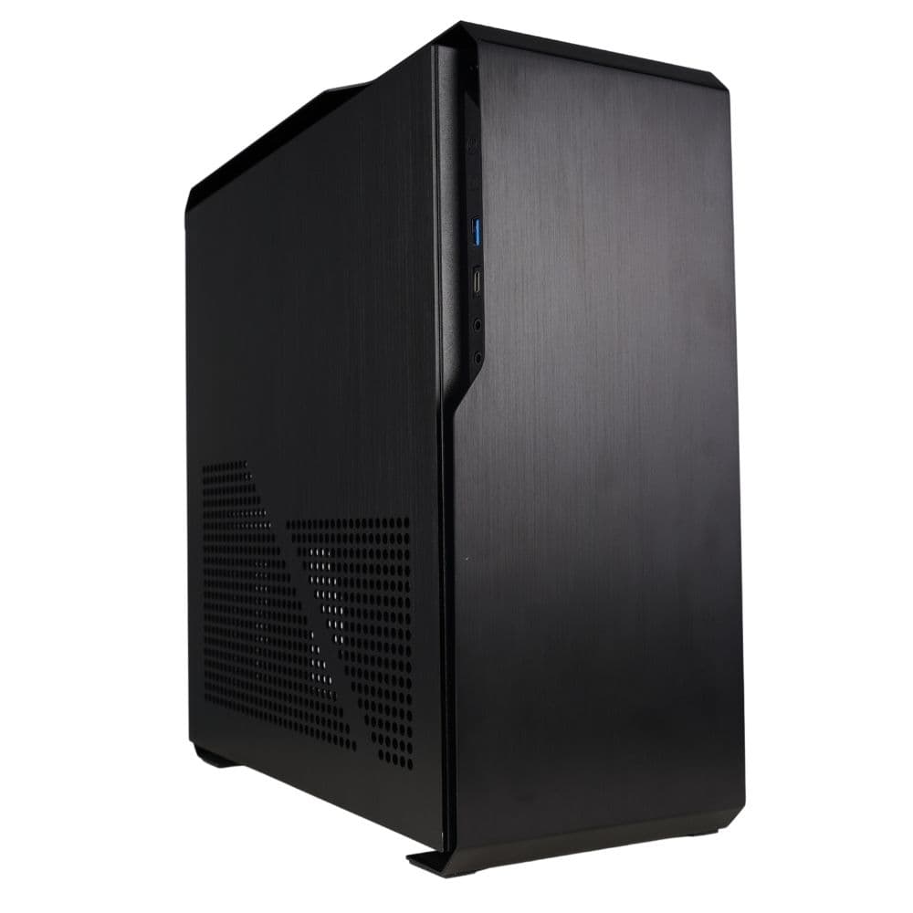 ALmordor Mini Tower SFF ITX Computer PC Case Aluminum Panel for Gaming Desktop, Easy Assemble, Black