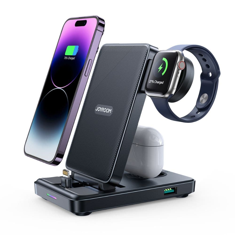 JOYROOM 4 in 1 Foldable Magnetic Charging Station For iPhone, AirPods, Apple Watch, Lightning Charging Station