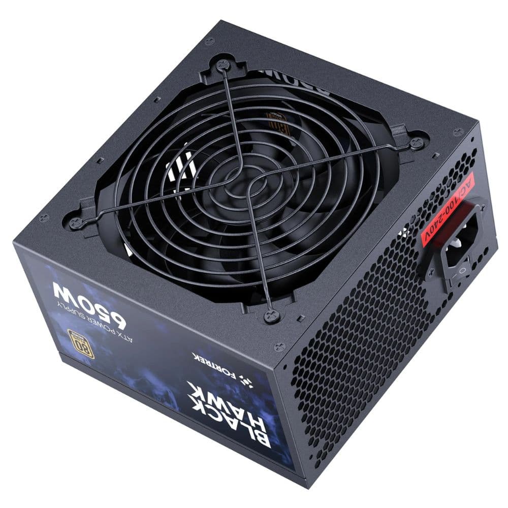 Fortrek Black Hawk 650W 80 Plus Gaming Power Supply PSU ATX with 120mm Silent Fan for Gaming PC Desktop
